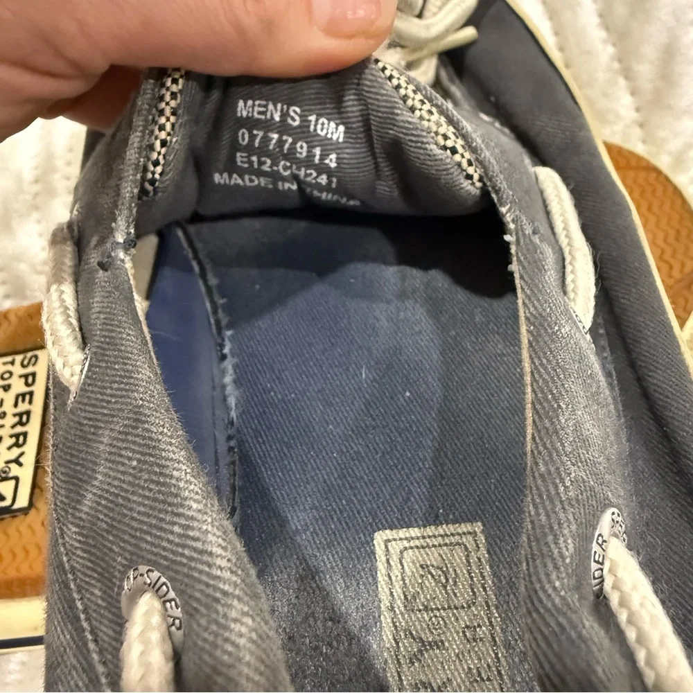 Sperry Gray Boat Shoes with Nautical Lacing and Moccasin Stitching
